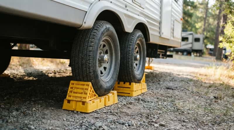 #12 - Wheel Chocks and Leveling Blocks: The Cheap Gear That Stops a Rolling Disaster (Image Credits: Gemini)