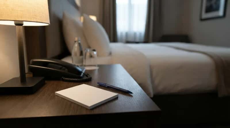 #10 - Branded Notepads and Pens Vanished From the Nightstand (Image Credits: Gemini)
