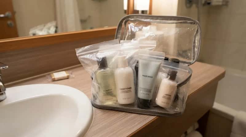 #8 - A Waterproof Bag for Every Bottle in the Toiletry Kit (Image Credits: Gemini)