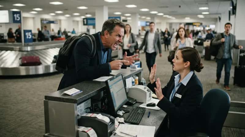 #5 - Screaming at the Baggage Desk Over Delays Staff Never Caused (Image Credits: Gemini)