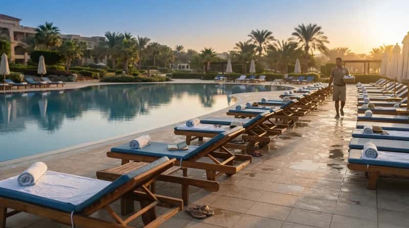 #8 - Claiming Every Sunbed With a Towel at Dawn (Image Credits: Gemini)
