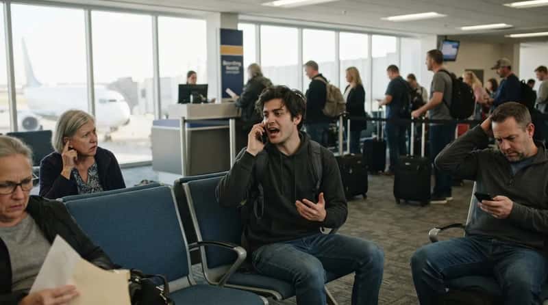 11. Loud Phone Calls at the Gate Instantly Flag You as a Rookie Flier (Image Credits: Gemini)