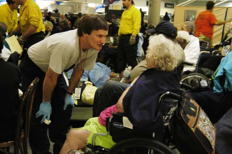 3. A free escort from curb to gate (This image is from the FEMA Photo Library (obsolete as of 2019).An archived copy may be found at the Wayback Machine (note: link may be permanently dead, as not all photos were backed up in this way).If the FEMA link is permanently dead, the photo can be found at NARA Access to Archival Databases (only works if photo was taken between 1989 and October 2004), or at City-data.com., Public domain)
