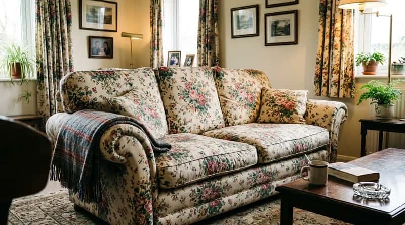 #30 - Chintz and Floral Fabric That Made Sofas Feel Like Somewhere to Actually Sit (Image Credits: Gemini)