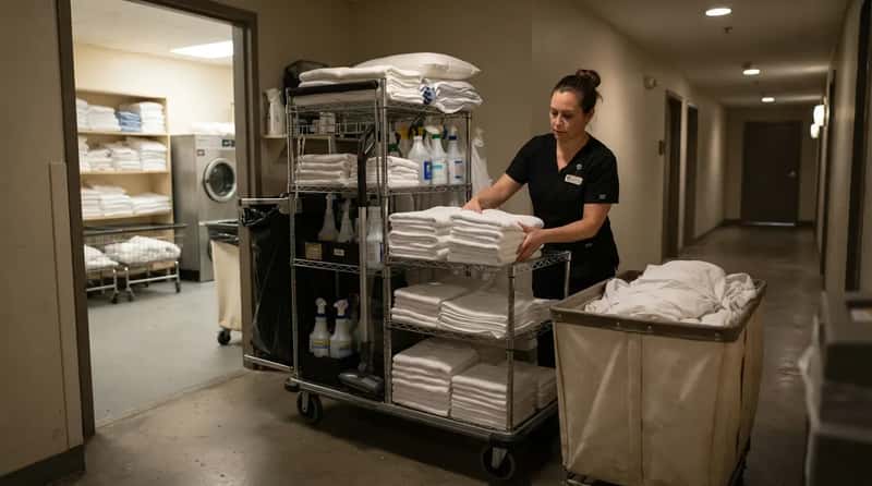 #12 - Housekeeping Carts Get Reloaded Before Dawn (Image Credits: Gemini)