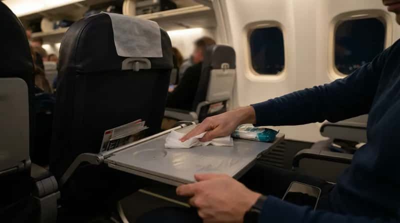 16. They Wipe Down Their Own Tray Table Before Cleaners Ever Touch It (Image Credits: Gemini)