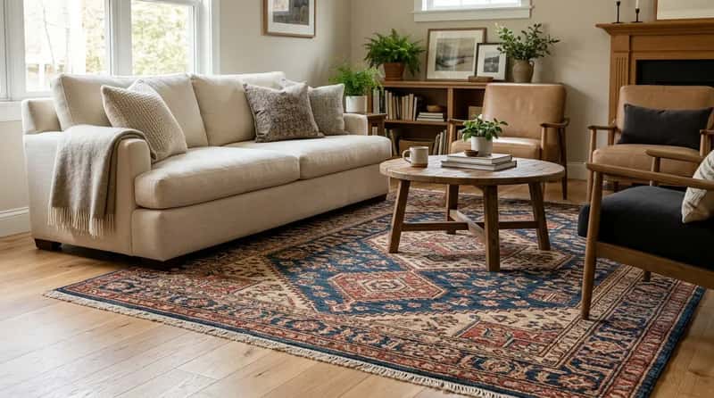 #24 - A Rug That Anchors the Room (Image Credits: Gemini)