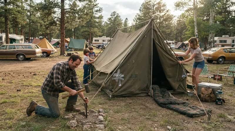 #6 - Camping Meant a Leaky Canvas Tent, Not Climate Control (Image Credits: Gemini)