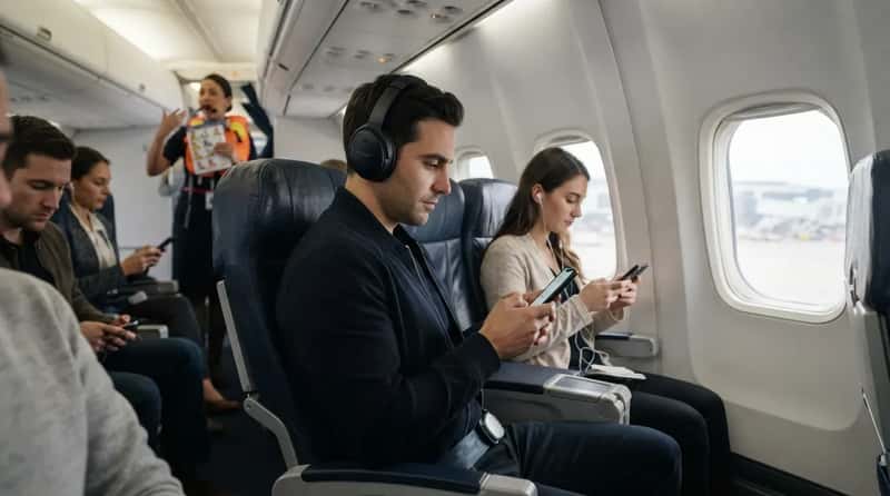 #13 - The Headphones Already On During the Safety Demo (Image Credits: Gemini)