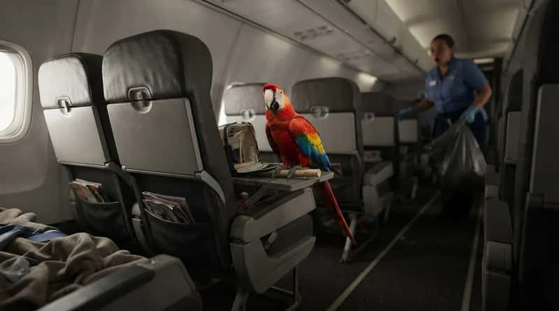 24. A Live Parrot Squawking From an Empty Row (Image Credits: Gemini)