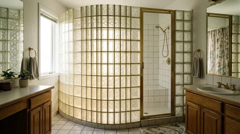 #18 - Glass Block Walls and Shower Enclosures (Image Credits: Gemini)