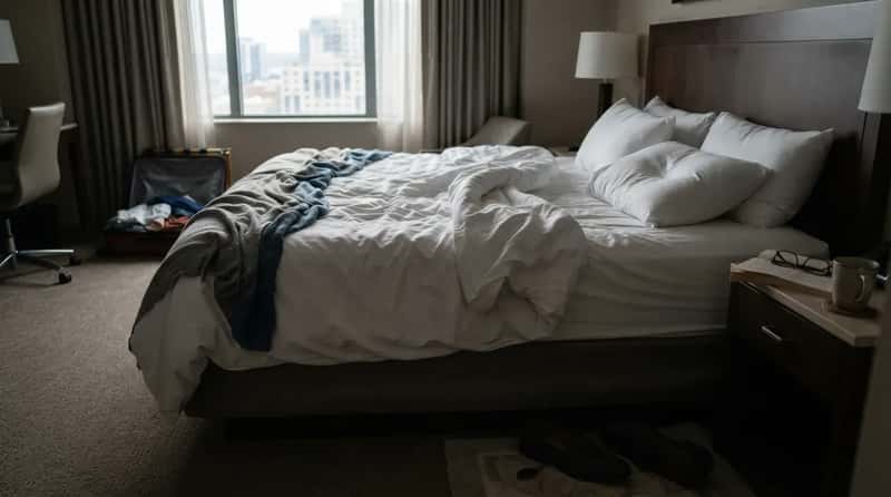 #7 - A Bed That's Already Mussed Before They Arrive (Image Credits: Gemini)