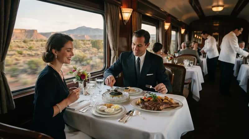 #2 - Santa Fe Super Chief's Caviar-and-Steak Dinner Cost Less Than Modern Fast Food (Image Credits: Gemini)