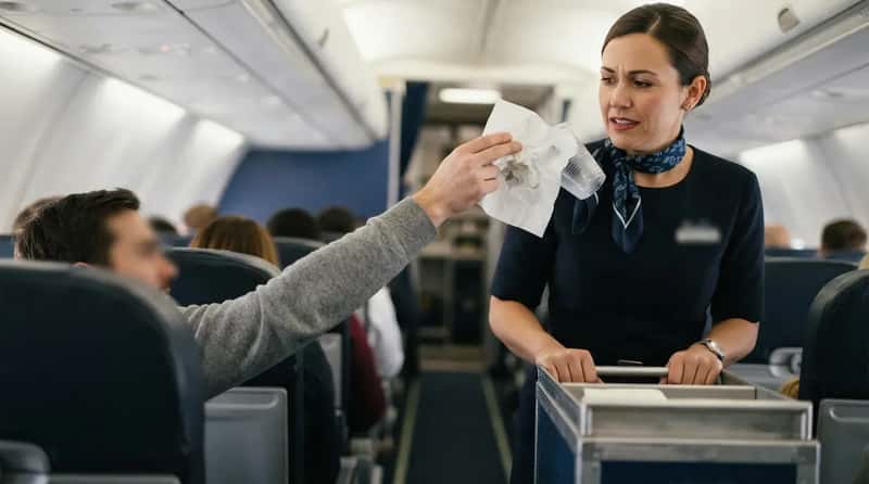 #7 - Shaking Your Trash in a Flight Attendant's Face (Image Credits: Gemini)