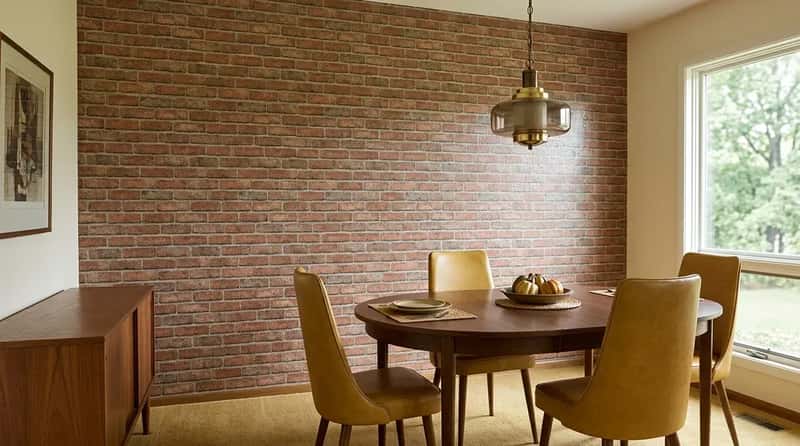 #3 - The Vinyl Wallcovering That Looked Like Brick or Wood Grain But Was Absolutely Neither (Image Credits: Gemini)