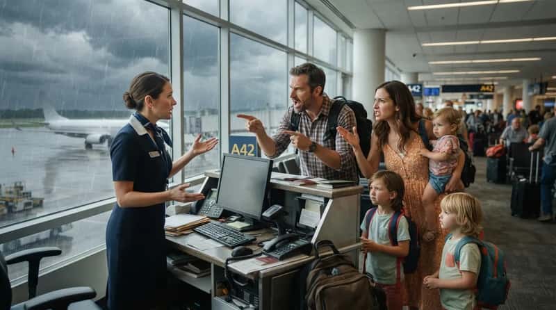 #9 - Blaming the Gate Agent for Weather Delays (Image Credits: Gemini)