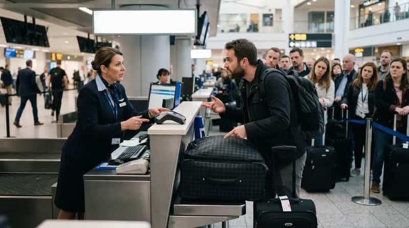 #19 - Refusing to Pay a Bag Fee, Then Trying to "Gate-Check" It for Free (Image Credits: Gemini)