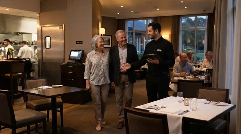 #10 - Restaurant Staff Quietly Steer Grandparents Away From the "Mistake" Table (Image Credits: Gemini)