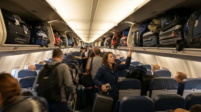#10 - Stowing Your Bag Rows Away From Your Actual Seat (Image Credits: Gemini)