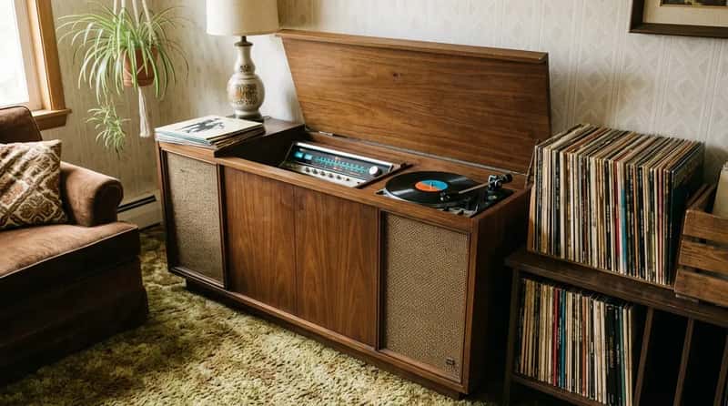 #6 - The Record Console as the Room's Anchor Piece (Image Credits: Gemini)