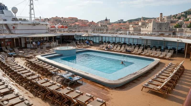 #10 - The Pool Deck on a Port Day: The Ship's Biggest Crowd Magnet Goes Silent (Image Credits: Gemini)