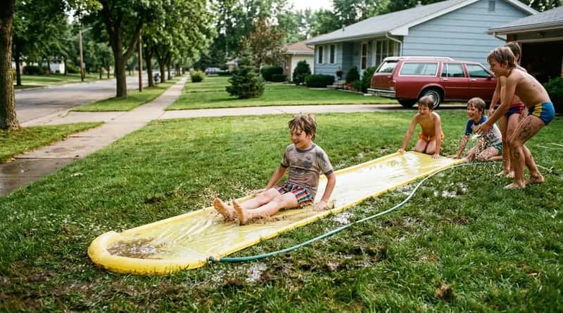 #4 - The Slip 'N Slide in Someone's Front Yard (Image Credits: Gemini)