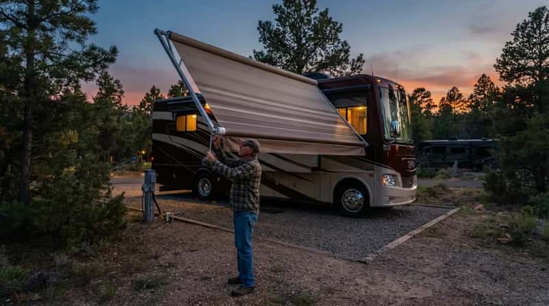 #11 - Rolling Up the Awning Before the Wind Wakes Up (Image Credits: Gemini)