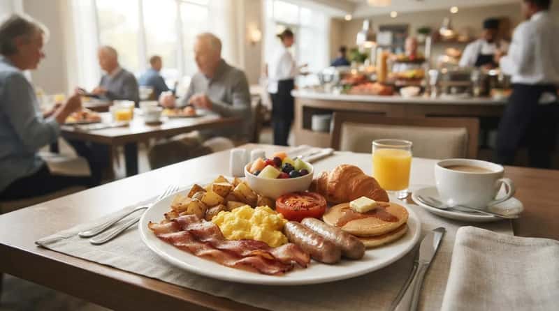 #2 - Piling a Full Plate at a Bundled Breakfast, No Portion Guilt (Image Credits: Gemini)