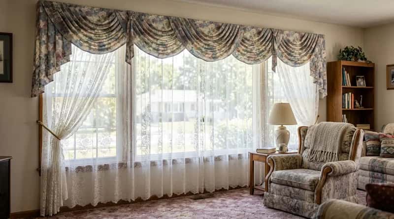 #8 - The Waterfall Valance and Lace Curtain Combo (Image Credits: Gemini)