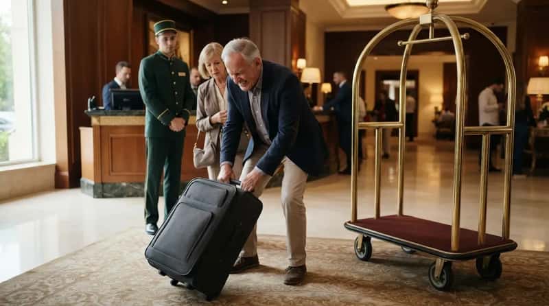 #6 - Declining the Luggage Cart, Then Struggling With the Suitcase Anyway (Image Credits: Gemini)