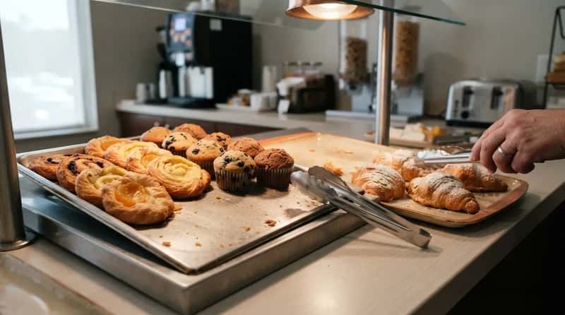 #7 - Fresh Danishes and Muffins Instead of Reused Trays (Image Credits: Gemini)