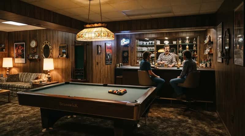 #7 - The Basement Rec Room With a Full Bar and a Pool Table (Image Credits: Gemini)