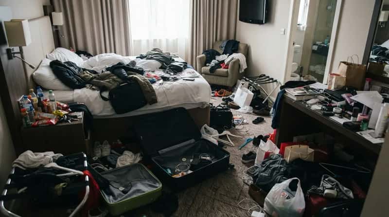 #7 - Leaving a "Suitcase Explosion" Level of Mess Across Every Surface (Image Credits: Gemini)