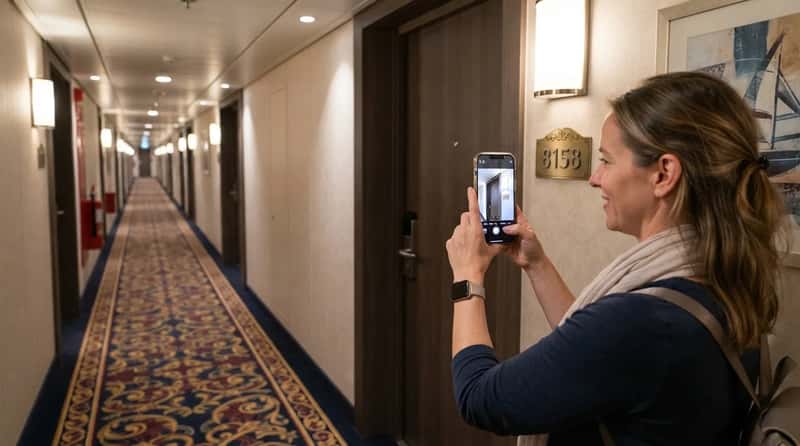 #1 - They Photograph the Hallway and Room Number Before Leaving the Cabin (Image Credits: Gemini)