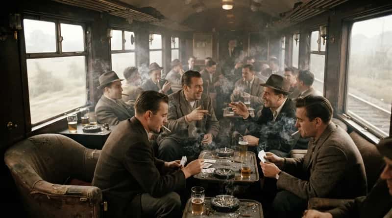 #10 - The Smoking Car, Where the Air Was Thick and the Talk Was Loud (Image Credits: Gemini)