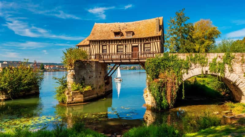 Old Timbered Water Mill in Vernon Normandy France