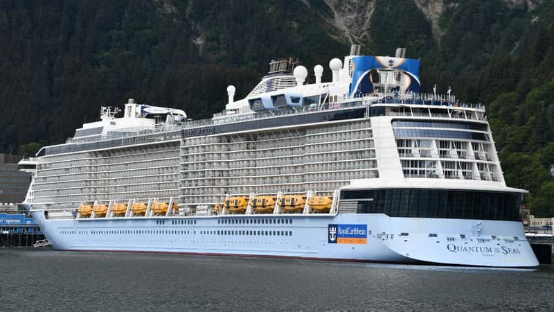 Royal Caribbean Quantum of the Seas Cruise Ship docked in Juneau, Alaska
