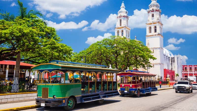 Campeche, Mexico. Independence Plaza in the Old Town of San Francisco de Campeche.