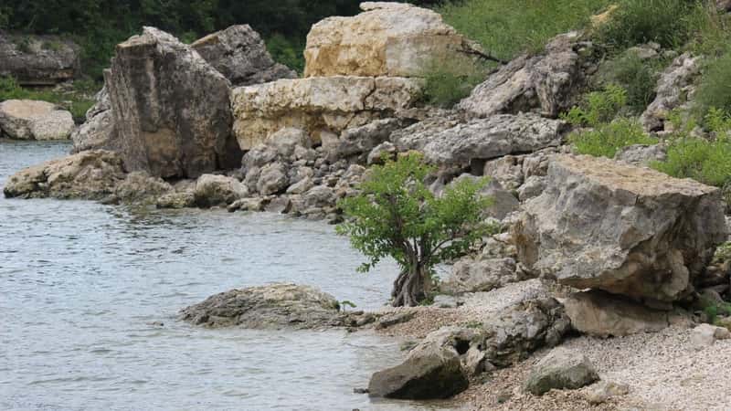 Scenic views of lake at Eisenhower State park, Texas