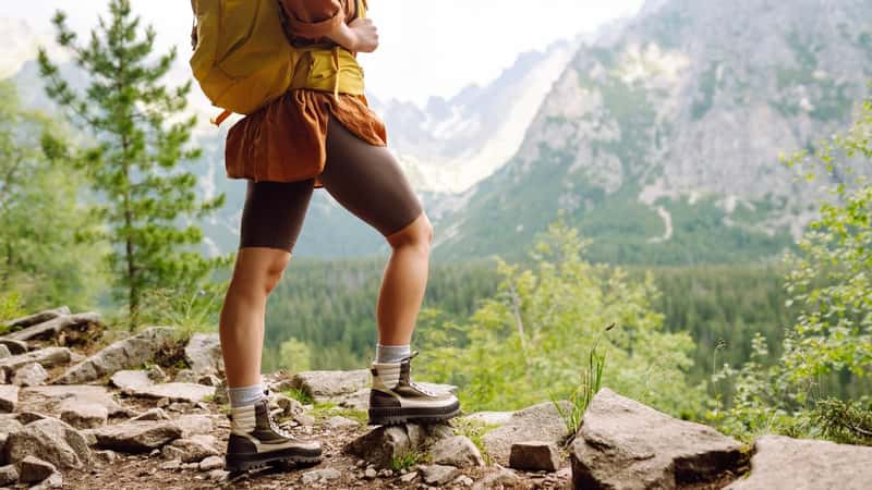 A man hiking in a national park.