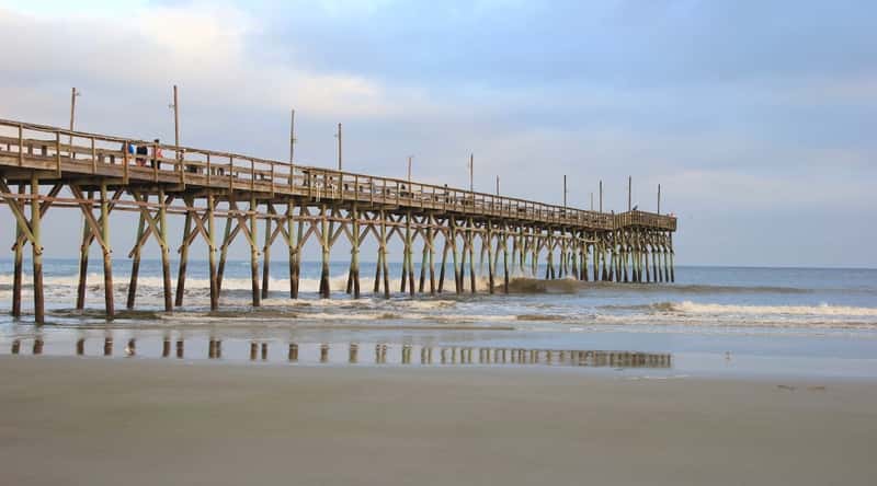 Sunset Beach is a small barrier island located in Brunswick County, North Carolina, USA. The beach is known for its calm atmosphere, pristine sandy beaches and crystal clear waters. The beach is known for its spectacular sunsets over the ocean, which can be enjoyed from the beach or from the nearby Sunset Beach Pier.