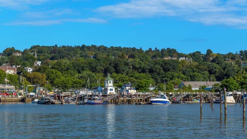  A scenic look along the Hudson River shoreline on September 18 2021 in the village of Sleepy Hollow in New York state.