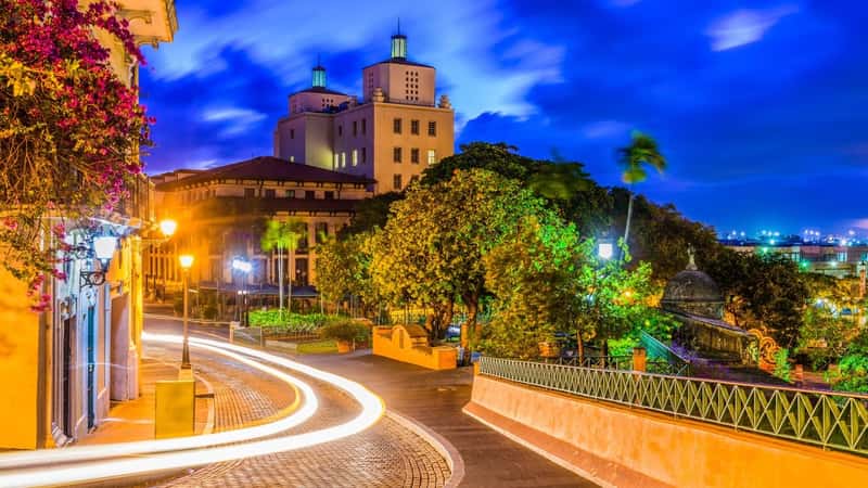 San Juan, Puerto Rico streets and cityscape.