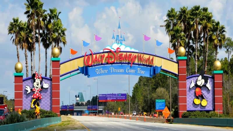 Entrance Arch to Walt Disney Magic Kingdom Theme Park Orlando Florida Central