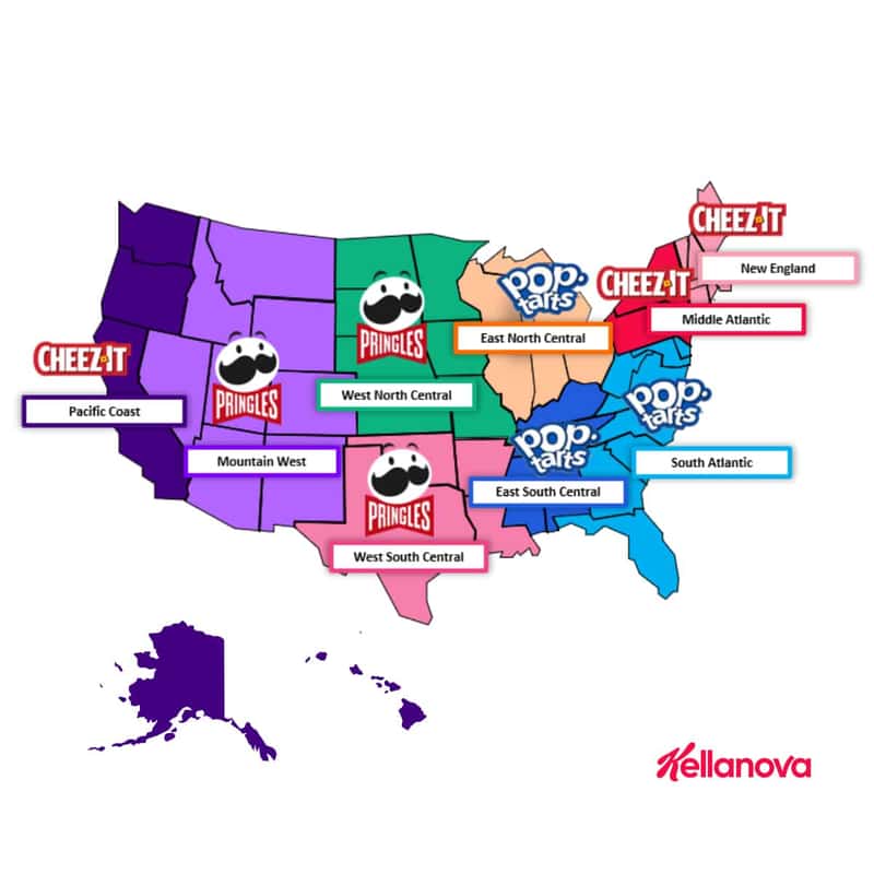 Kellanova Roadtrip Regions Map