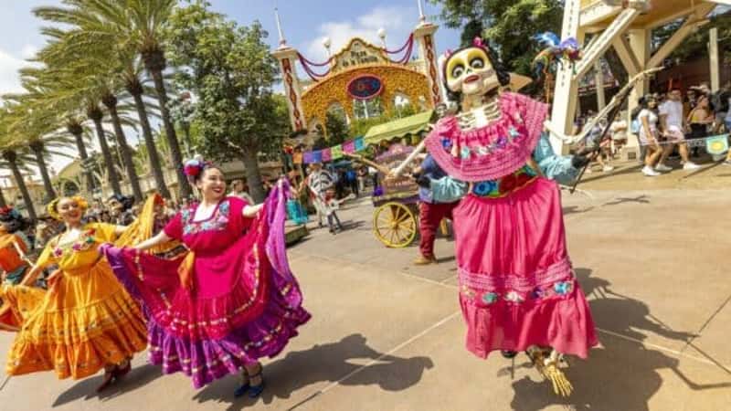 Plaza De La Familia at the Disneyland Resort. From Aug. 22-Nov. 2, 2024, Plaza de la Familia at Disney California Adventure Park celebrates the spirit of Día de los Muertos, plus décor and entertainment inspired by Disney and Pixar’s “Coco.” Among the offerings are Storytellers of Plaza de la Familia Celebrate the Musical World of Coco!,” which will bring to life the everlasting bonds of family with songs and, dancing