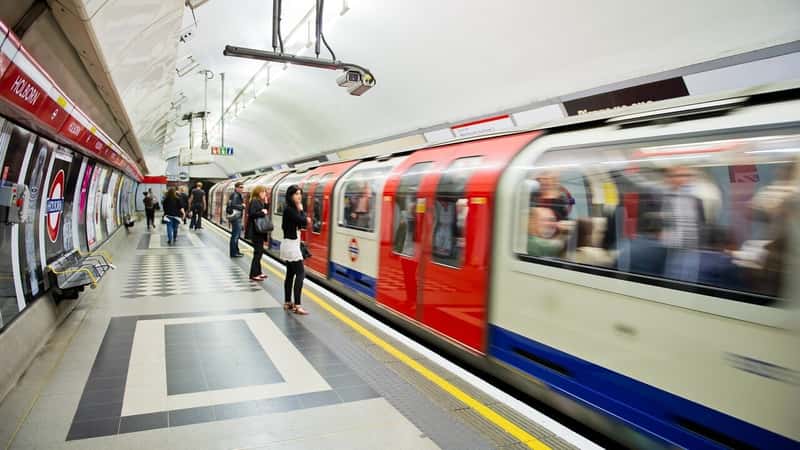 Inside view of London underground on Aug. 6, 2012 in London, UK. London's system is the oldest underground railway in the world, dating back to 1863.