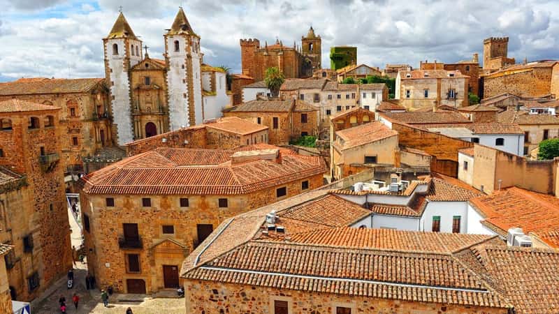 Cityscape of Caceres, World Heritage City, awarded by Unesco. Extremadura Region , Spain