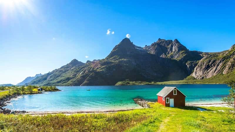 Landscape Trollfjord in Lofoten, Norway 