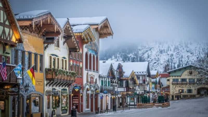 LEAVENWORTH, US - Dec 07, 2022: The Leavenworth, Washington in the Christmas Village